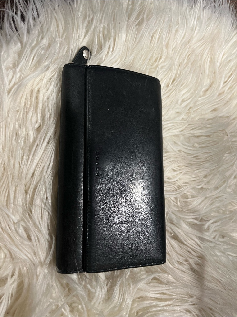 Coach Black Leather Zip-Around Men's Wallet